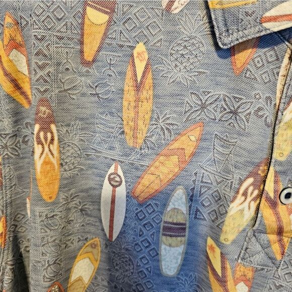 Island Republic polo surfboard  design men's XXL preo-owned blue - Picture 3 of 6